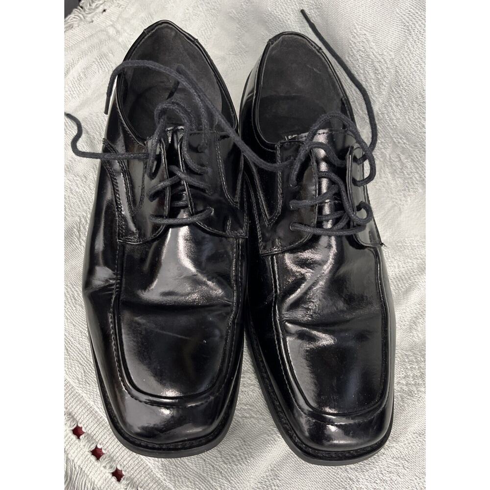 Stacey Adams Men's Square Toe Dress Shoes Size 8 W Glossy Black